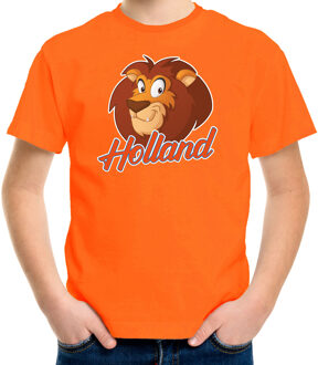 Bellatio Decorations Oranje fan shirt / kleding Holland leeuw voor Koningsdag / EK / WK voor kinderen L (146-152) - Feestshirts