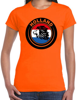 Bellatio Decorations Oranje fan shirt / kleding Holland met leeuw en vlag EK/ WK voor dames 2XL - Feestshirts