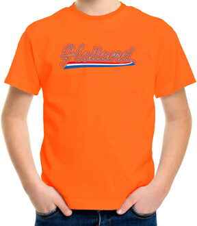 Bellatio Decorations Oranje fan shirt / kleding Holland met Nederlandse wimpel Koningsdag/ EK/ WK voor kinderen L (146-152) - Feestshirts