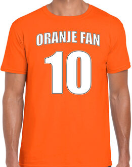 Bellatio Decorations Oranje fan shirt / kleding Oranje fan nummer 10 voor EK/ WK voor heren 2XL - Feestshirts