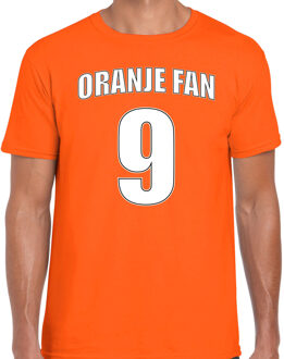 Bellatio Decorations Oranje fan shirt / kleding Oranje fan nummer 9 voor EK/ WK voor heren 2XL - Feestshirts