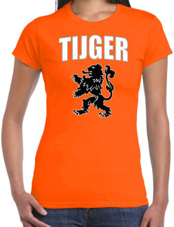 Bellatio Decorations Oranje fan shirt / kleding tijger met oranje leeuw EK/ WK voor dames 2XL - Feestshirts