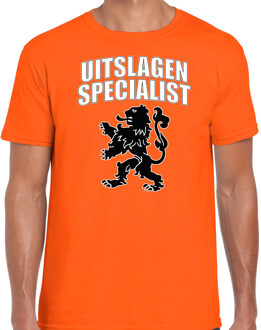 Bellatio Decorations Oranje fan shirt / kleding uitslagen specialist met oranje leeuw EK/ WK voor heren 2XL - Feestshirts