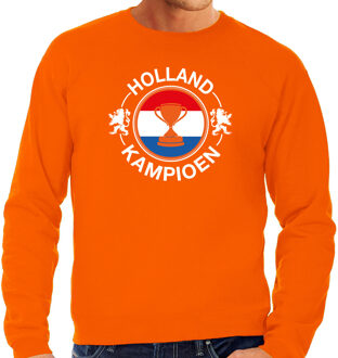 Bellatio Decorations Oranje fan sweater / trui Holland Holland kampioen met beker EK/ WK voor heren 2XL - Feesttruien