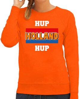 Bellatio Decorations Oranje fan sweater / trui Holland hup Holland hup EK/ WK voor dames 2XL - Feesttruien