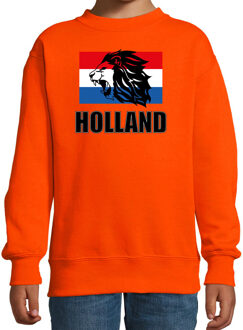 Bellatio Decorations Oranje fan sweater / trui Holland met leeuw en vlag EK/ WK voor kinderen 106/116 (5-6 jaar)