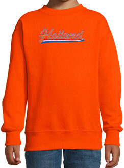 Bellatio Decorations Oranje fan sweater / trui Holland met Nederlandse wimpel EK/ WK voor kinderen 106/116 (5-6 jaar)