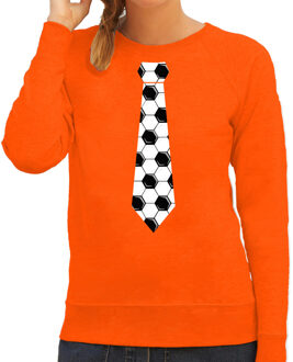 Bellatio Decorations Oranje fan sweater / trui Holland voetbal stropdas EK/ WK voor dames 2XL - Feesttruien