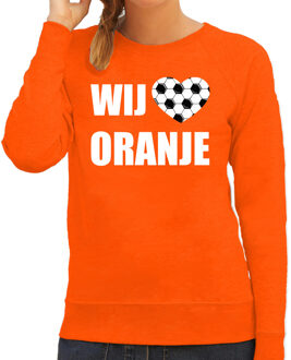 Bellatio Decorations Oranje fan sweater / trui Holland wij houden van oranje EK/ WK voor dames 2XL - Feesttruien