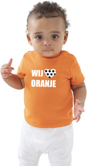 Bellatio Decorations Oranje fan t-shirt voor baby / peuters - wij houden van oranje - Holland / Nederland supporter - EK/ WK shirt / outfit 54/60 (0-3 maanden)