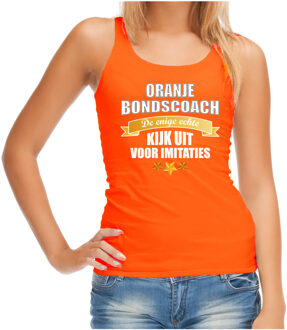 Bellatio Decorations Oranje fan tanktop / kleding Holland de enige echte bondscoach EK/ WK voor dames S - Feestshirts