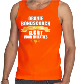 Bellatio Decorations Oranje fan tanktop / kleding Holland de enige echte bondscoach EK/ WK voor heren 2XL - Feestshirts