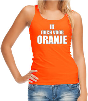 Bellatio Decorations Oranje fan tanktop / kleding Holland ik juich voor oranje EK/ WK voor dames L - Feestshirts