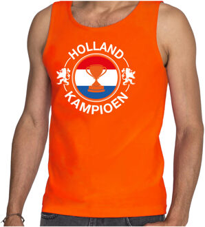 Bellatio Decorations Oranje fan tanktop / kleding Holland kampioen met beker EK/ WK voor heren 2XL - Feestshirts