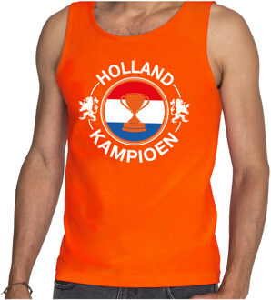 Bellatio Decorations Oranje fan tanktop / kleding Holland kampioen met beker EK/ WK voor heren 2XL - Feestshirts