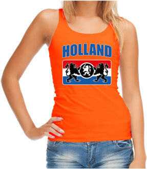 Bellatio Decorations Oranje fan tanktop / kleding Holland met een Nederlands wapen EK/ WK voor dames M - Feestshirts