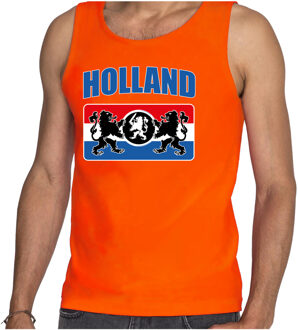 Bellatio Decorations Oranje fan tanktop / kleding Holland met een Nederlands wapen EK/ WK voor heren XL - Feestshirts