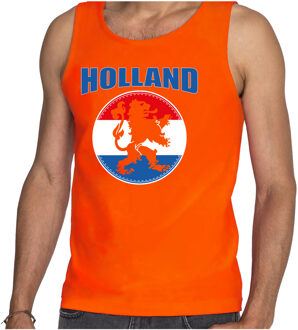 Bellatio Decorations Oranje fan tanktop / kleding Holland met oranje leeuw EK/ WK voor heren L - Feestshirts