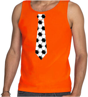 Bellatio Decorations Oranje fan tanktop / kleding Holland voetbal stropdas EK/ WK voor heren L - Feestshirts