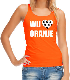 Bellatio Decorations Oranje fan tanktop / kleding Holland wij houden van oranje EK/ WK voor dames S - Feestshirts