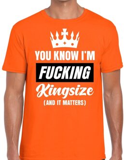 Bellatio Decorations Oranje Fucking Kingsize t-shirt - Shirt voor heren - Koningsdag kleding S
