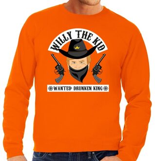 Bellatio Decorations Oranje fun sweater / trui Willy the Kid voor heren -  Koningsdag kleding 2XL