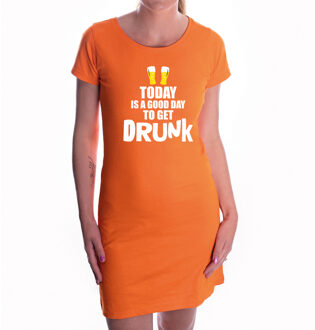 Bellatio Decorations Oranje good day to get drunk dress - Koningsdag jurkje voor dames L - Feestjurkjes