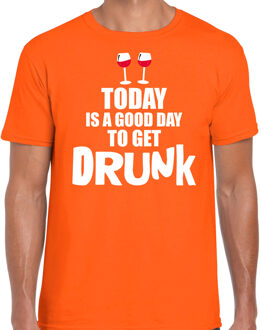 Bellatio Decorations Oranje good day to get drunk shirt - Koningsdag t-shirt voor heren XL - Feestshirts