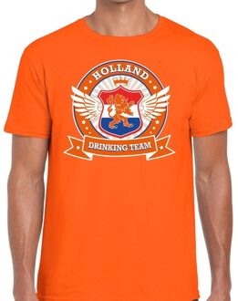 Bellatio Decorations Oranje Holland drinking team t-shirt heren