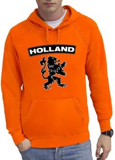 Bellatio Decorations Oranje Holland hoodie met zwarte leeuw heren
