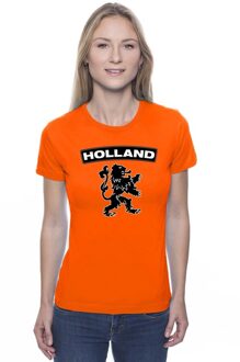 Bellatio Decorations Oranje Holland shirt met zwarte leeuw dames