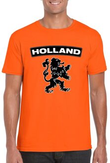 Bellatio Decorations Oranje Holland shirt met zwarte leeuw heren