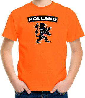 Bellatio Decorations Oranje Holland shirt met zwarte leeuw kinderen