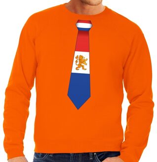 Bellatio Decorations Oranje Holland stropdas sweater heren