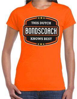 Bellatio Decorations Oranje / Holland supporter bondscoach t-shirt oranje voor dames - Nederlands elftal fan shirt / kleding L