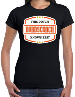 Bellatio Decorations Oranje / Holland supporter bondscoach t-shirt zwart voor dames