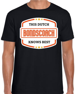 Bellatio Decorations Oranje / Holland supporter bondscoach t-shirt zwart voor heren