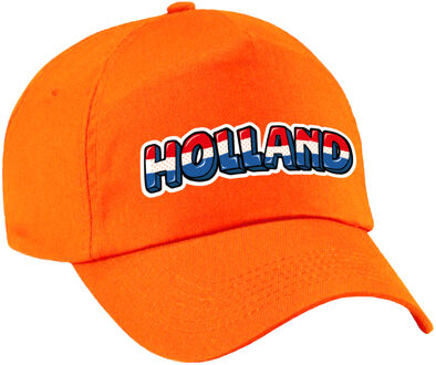 Bellatio Decorations Oranje Holland supporter pet / cap met Nederlandse vlag - EK / WK voor kinderen