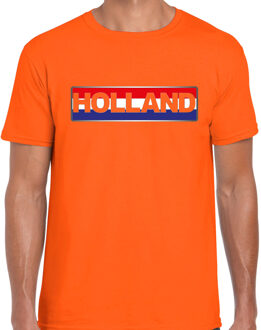 Bellatio Decorations Oranje / Holland supporter t-shirt / shirt Holland banner oranje voor heren - Nederlands elftal fan shirt / kleding / Holland supporter 2XL