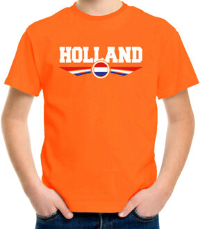 Bellatio Decorations Oranje / Holland supporter t-shirt / shirt oranje met Nederlandse vlag voor kids