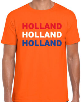 Bellatio Decorations Oranje Holland t-shirt in de kleuren van de Nederlandse vlag voor heren - Oranje / EK / WK supporter / Koningsdag shirt / kleding 2XL