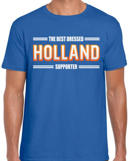 Bellatio Decorations Oranje / Holland - the best dressed Holland supporter t-shirt blauw voor heren - Nederlands elftal fan shirt / kleding 2XL