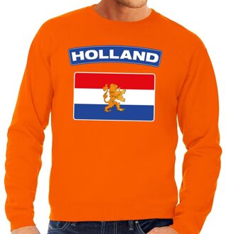 Bellatio Decorations Oranje Holland vlag sweater heren