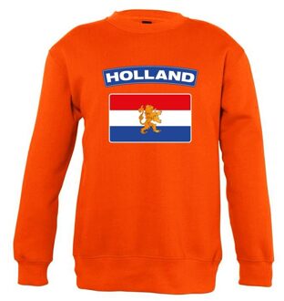 Bellatio Decorations Oranje Holland vlag trui jongens en meisjes 106/116 (5-6 jaar) - Feesttruien