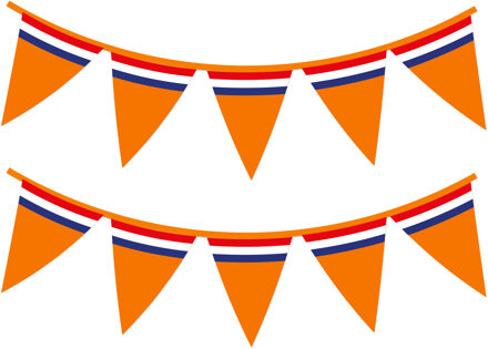Bellatio Decorations Oranje Holland vlaggenlijn met Nederlandse vlag 10 meter