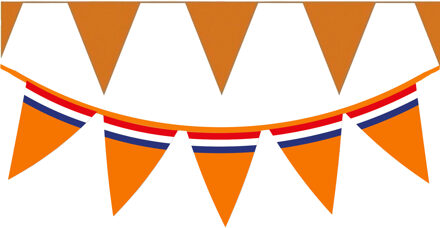 Bellatio Decorations Oranje Holland vlaggenlijnen - 10x stuks van 10 meter - 2 soorten