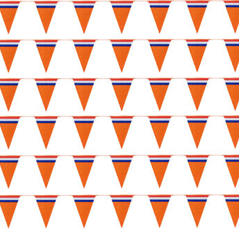 Bellatio Decorations Oranje Holland vlaggenlijnen - 10x stuks van 10 meter