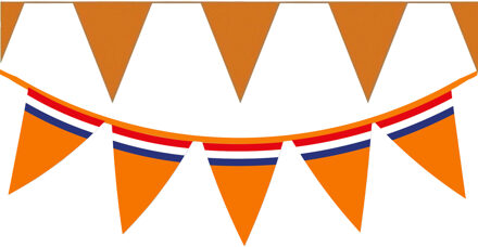 Bellatio Decorations Oranje Holland vlaggenlijnen - 2x stuks van 10 meter - 2 soorten
