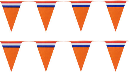 Bellatio Decorations Oranje Holland vlaggenlijnen - 2x stuks van 10 meter