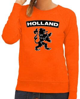 Bellatio Decorations Oranje Holland zwarte leeuw trui dames 2XL - Feesttruien